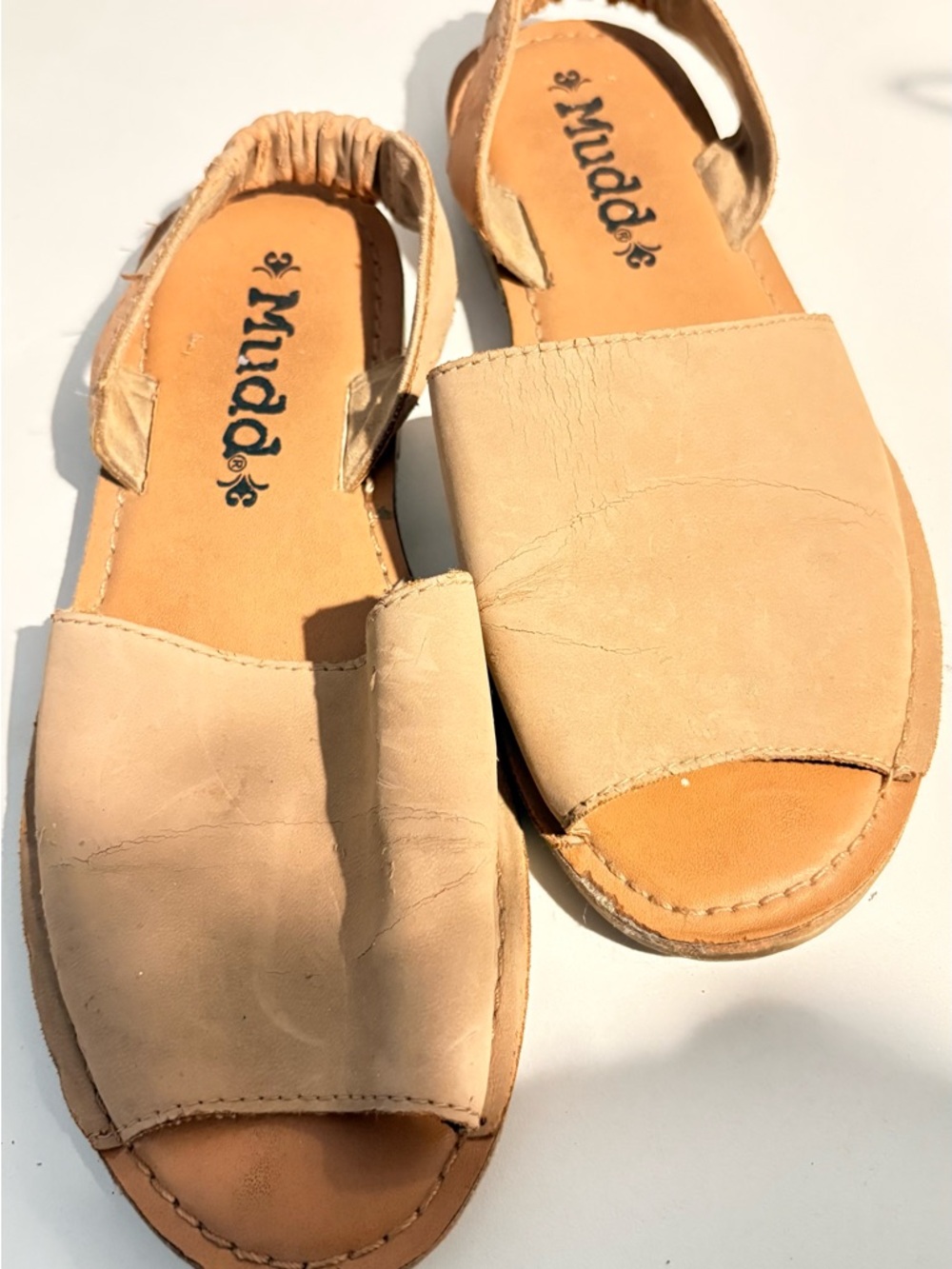 Mudd Women's Beige Open-Toe Slingback Sandals